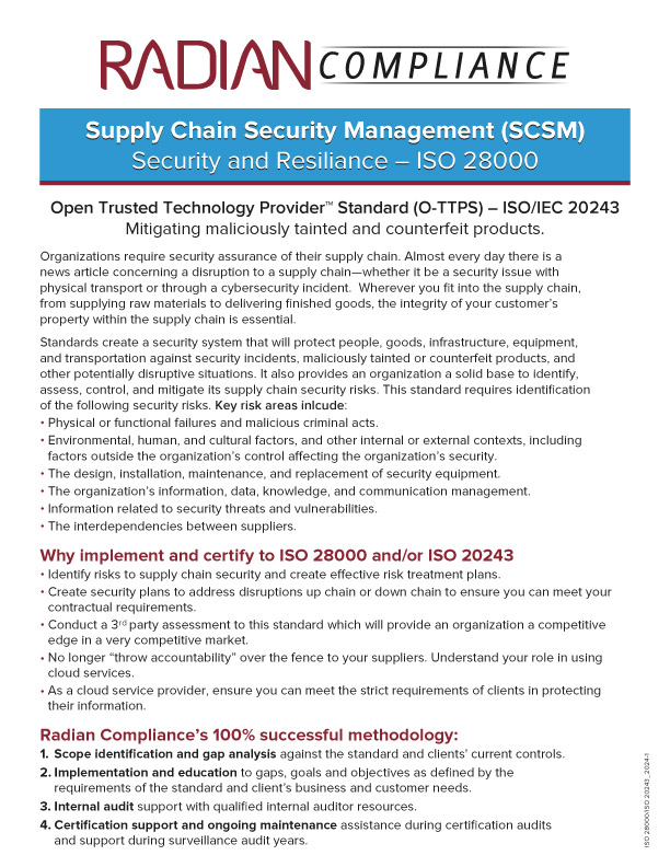 Radian Compliance ISO 2800 Information PDF